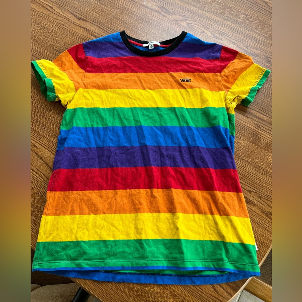 Vans Rainbow Pride Striped T Shirt - Women’s Medium
